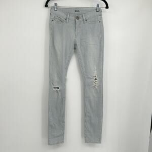 BDG Urban Outfitters Distressed Railroad Stripe Mid Rise Cigarette Jeans W24 L30